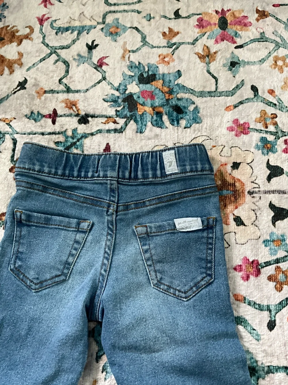7 For All Mankind Little Girl 18mo Medium Blue Wide-Leg Pull-On Jeans